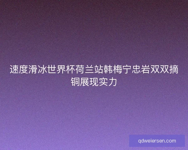 速度滑冰世界杯荷兰站韩梅宁忠岩双双摘铜展现实力